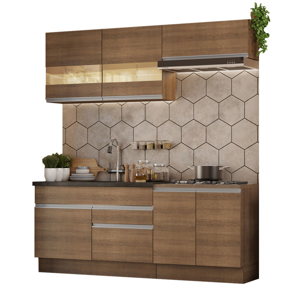 Cocina Integral Glamy 2.00 Metros Marrón 07
