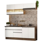 Cocina Integral Glamy 200 cm 07 Marrón/Blanco Madesa