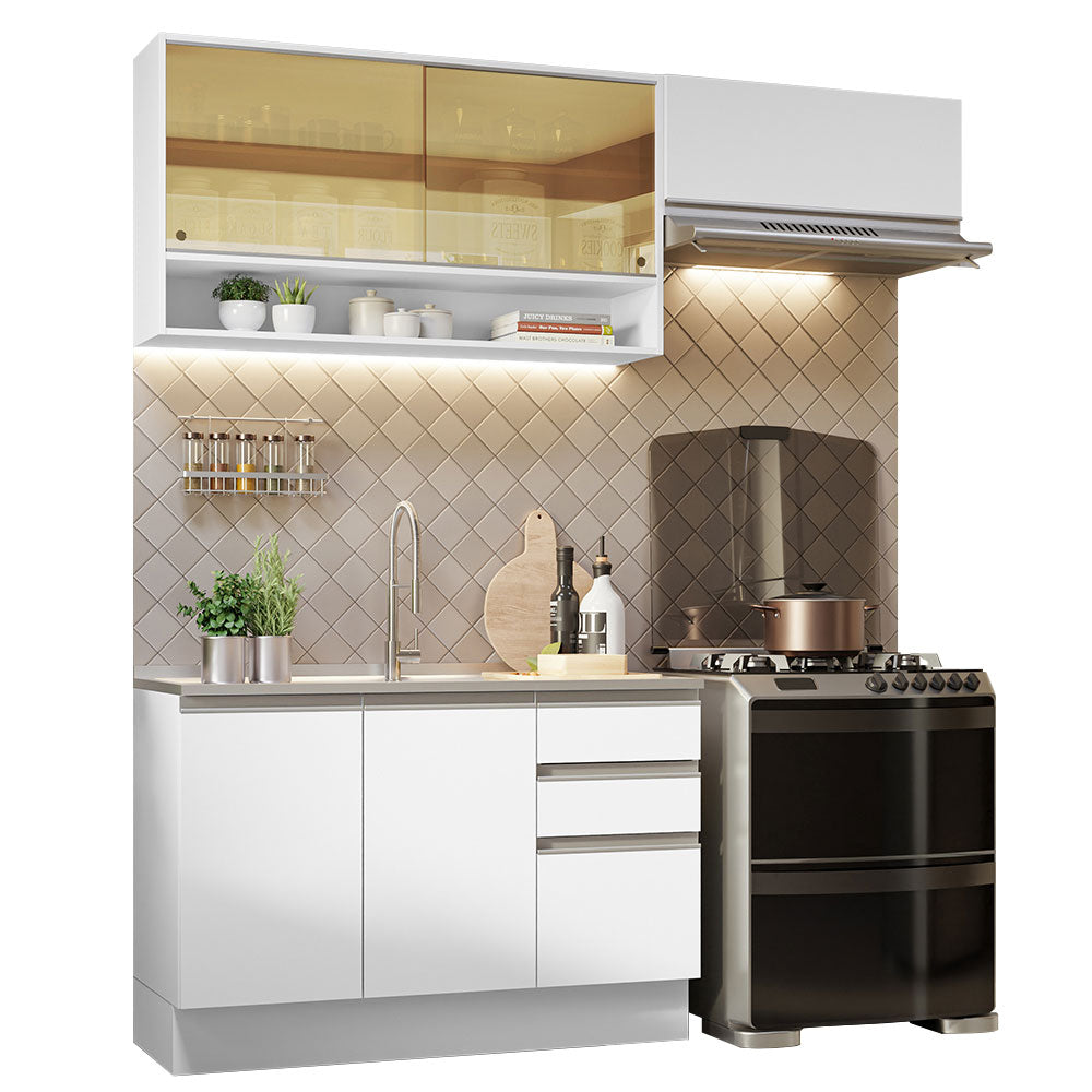 Cocina Integral Glamy 2.00 Metros Blanco 08