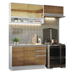Cocina Integral Glamy 2.00 Metros Blanco/Marrón 08