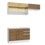 Cocina Integral Glamy 2.00 Metros Blanco/Marrón 08