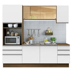 Cocina Integral Glamy 2.20 Metros Marrón/Blanco 01