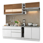Cocina Integral Parma 2.20 Metros Blanco/Blanco/Marrón 02