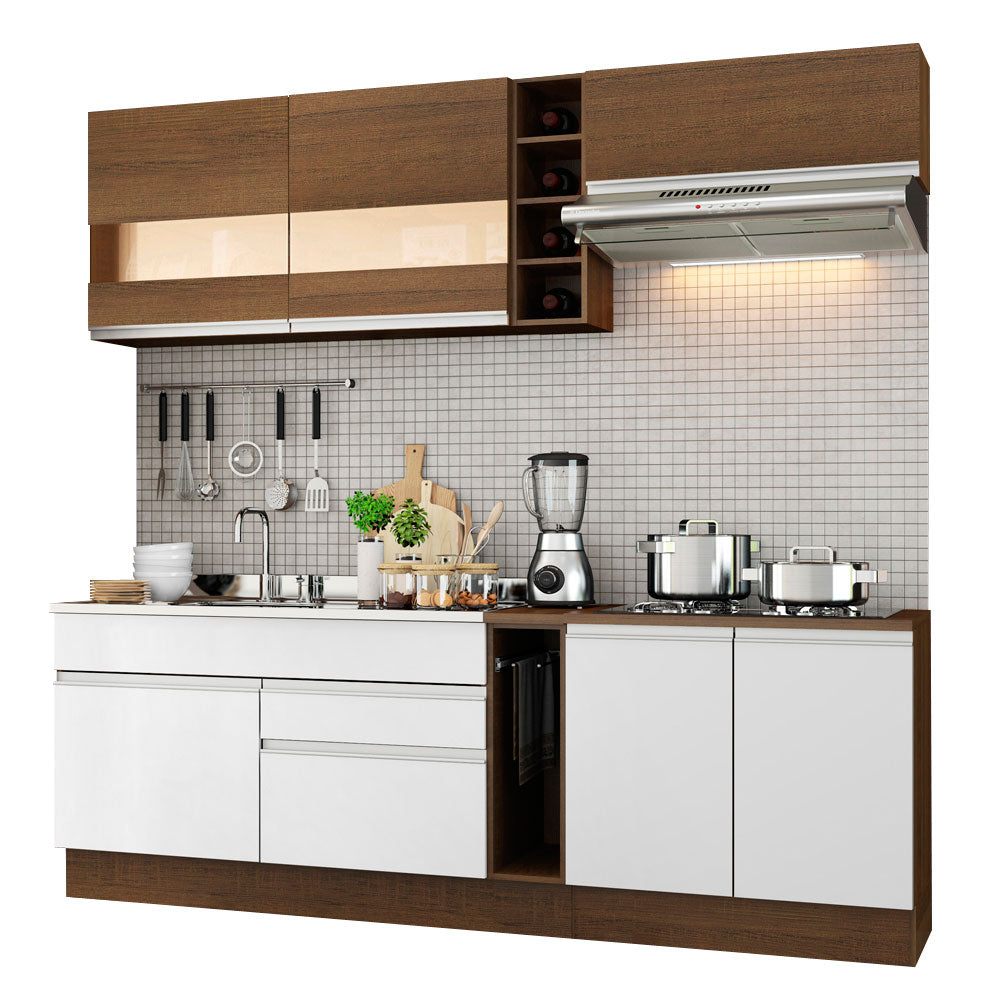 Cocina Integral Parma 2.20 Metros Marrón/Blanco/Marrón 02