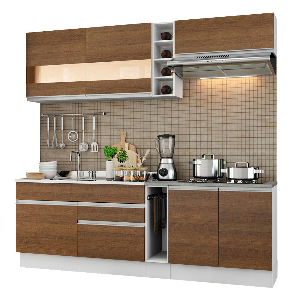 Cocina Integral Parma 2.20 Metros Blanco/Marrón 02