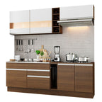 Cocina Integral Parma 2.20 Metros Marrón/Marrón/Blanco 02