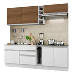Cocina Integral Parma 2.20 Metros Blanco/Blanco/Marrón 03