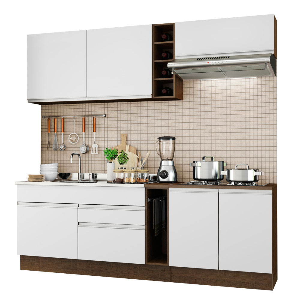 Cocina Integral Parma 2.20 Metros Marrón/Blanco 03
