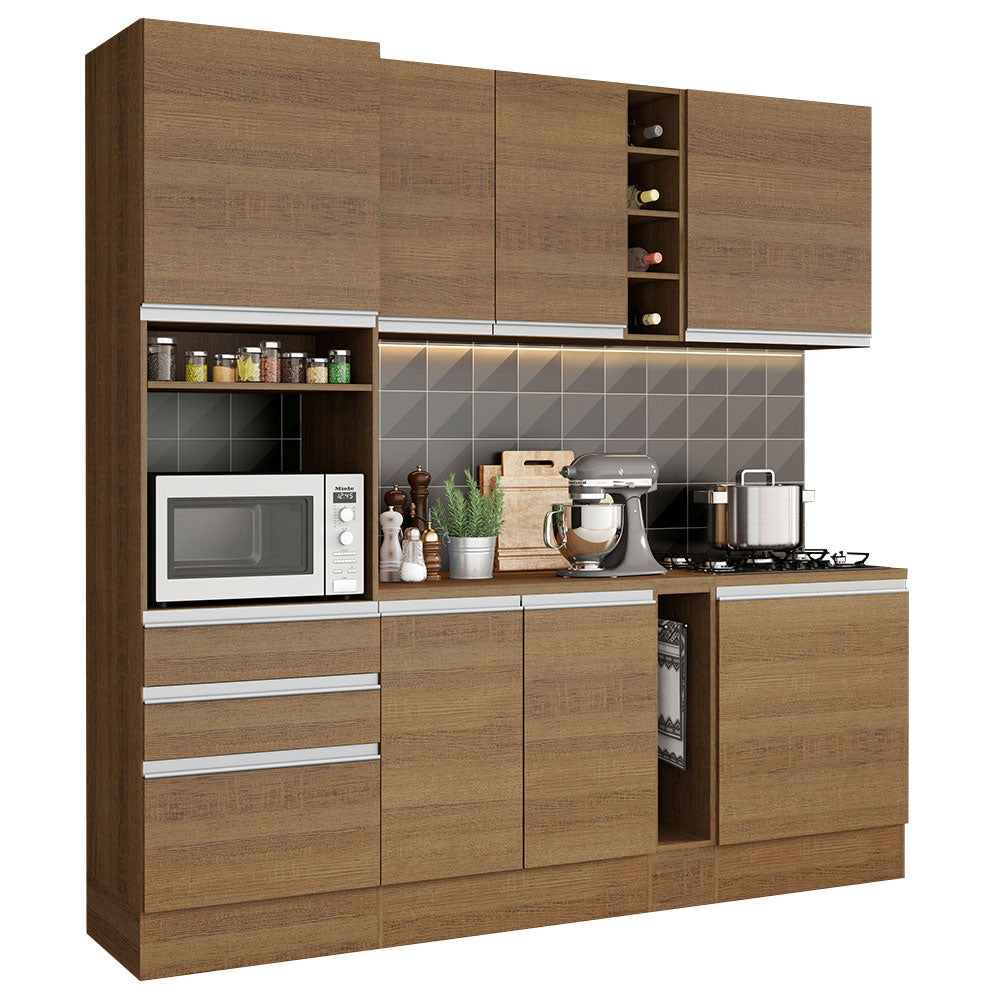 Cocina Integral Áquila 2.20 m con Encimeras de MDP Marrón