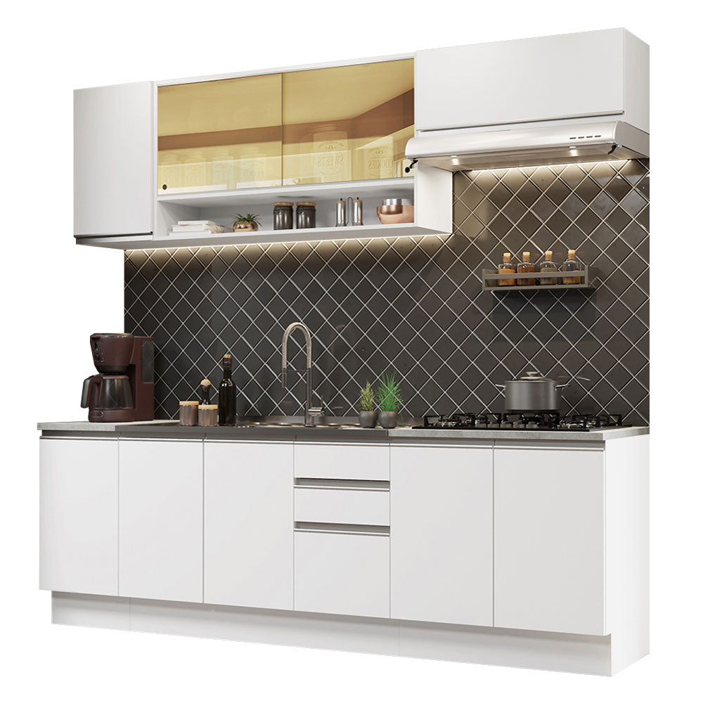 Cocina Integral Glamy 2.40 Metros Blanco 03