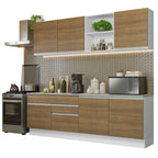 Cocina Integral Glamy 2.40 m con Encimeras Blanco/Marrón 06