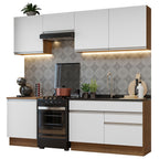 Cocina Integral Glamy 2.40 Metros Marrón/Blanco 08