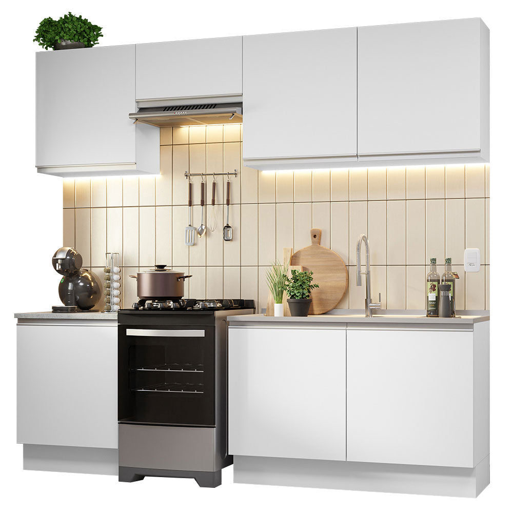 Cocina Integral Glamy 2.40 Metros Blanco 09