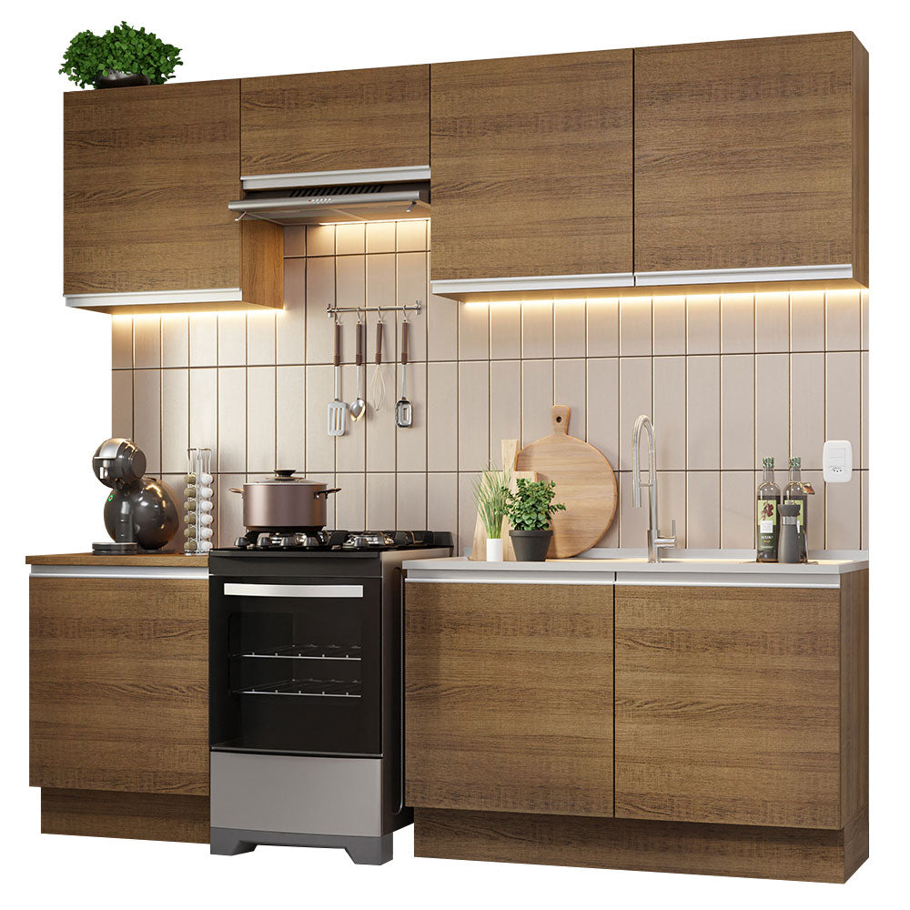 Cocina Integral Glamy 2.40 Metros Marrón 09