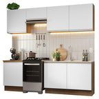 Cocina Integral Glamy 2.40 Metros Marrón/Blanco 09