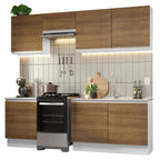 Cocina Integral Glamy 2.40 Metros Blanco/Marrón 09