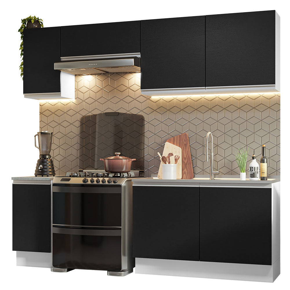 Cocina Integral Glamy 2.40 Metros Blanco/Negro 10
