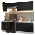 Cocina Integral Glamy 2.40 Metros Blanco/Negro 10