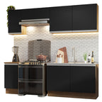 Cocina Integral Glamy 2.40 Metros Marrón/Negro 10