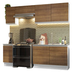 Cocina Integral Glamy 2.40 Metros Blanco/Marrón 10