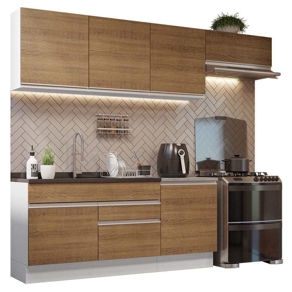 Cocina Integral Glamy 2.60 Metros Blanco/Marrón 03