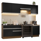 Cocina Integral Glamy 2.60 Metros Marrón/Negro 04