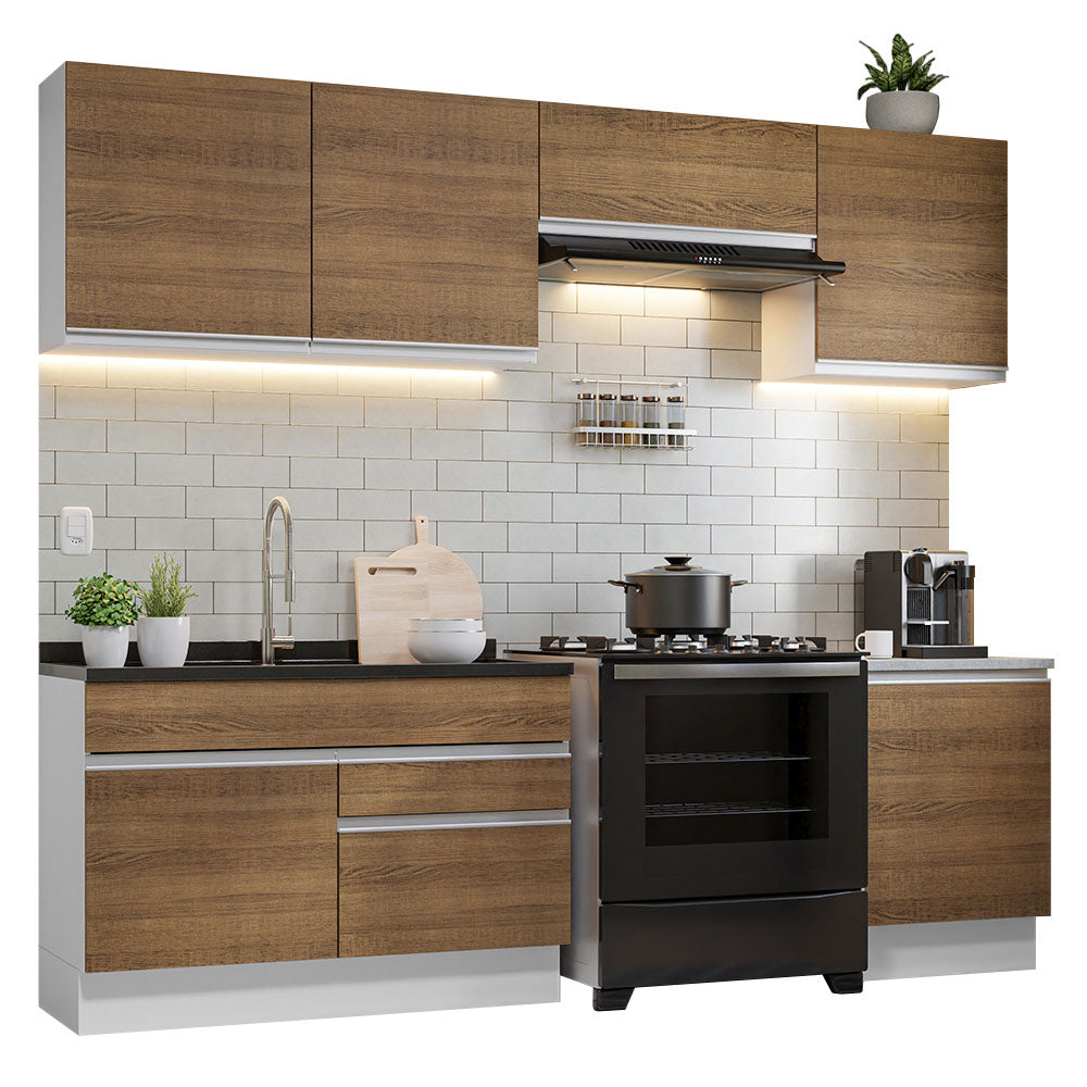 Cocina Integral Glamy 2.60 Metros Blanco/Marrón 04