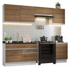Cocina Integral Glamy 2.60 Metros Blanco/Marrón 04
