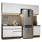 Cocina Integral Glamy 2.60 Metros Marrón/Blanco 05