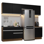 Cocina Integral Glamy 2.60 Metros Marrón/Negro 05