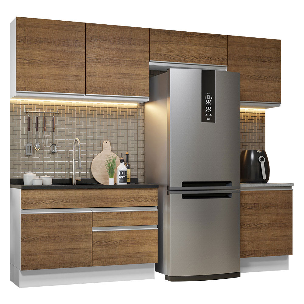 Cocina Integral Glamy 2.60 Metros Blanco/Marrón 05