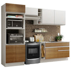 Cocina Integral 270 cm Jade 09 Blanco/Marrón/Blanco Madesa