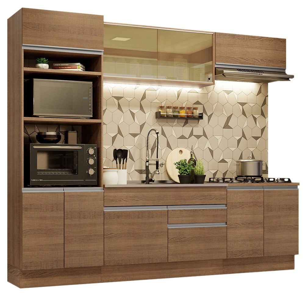 Cocina Integral Glamy 2.70 Metros Marrón 10