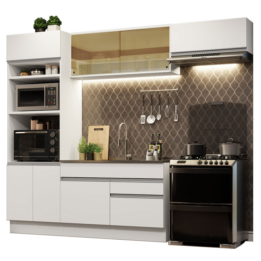 Cocina Integral Glamy 2.70 Metros Blanco 11