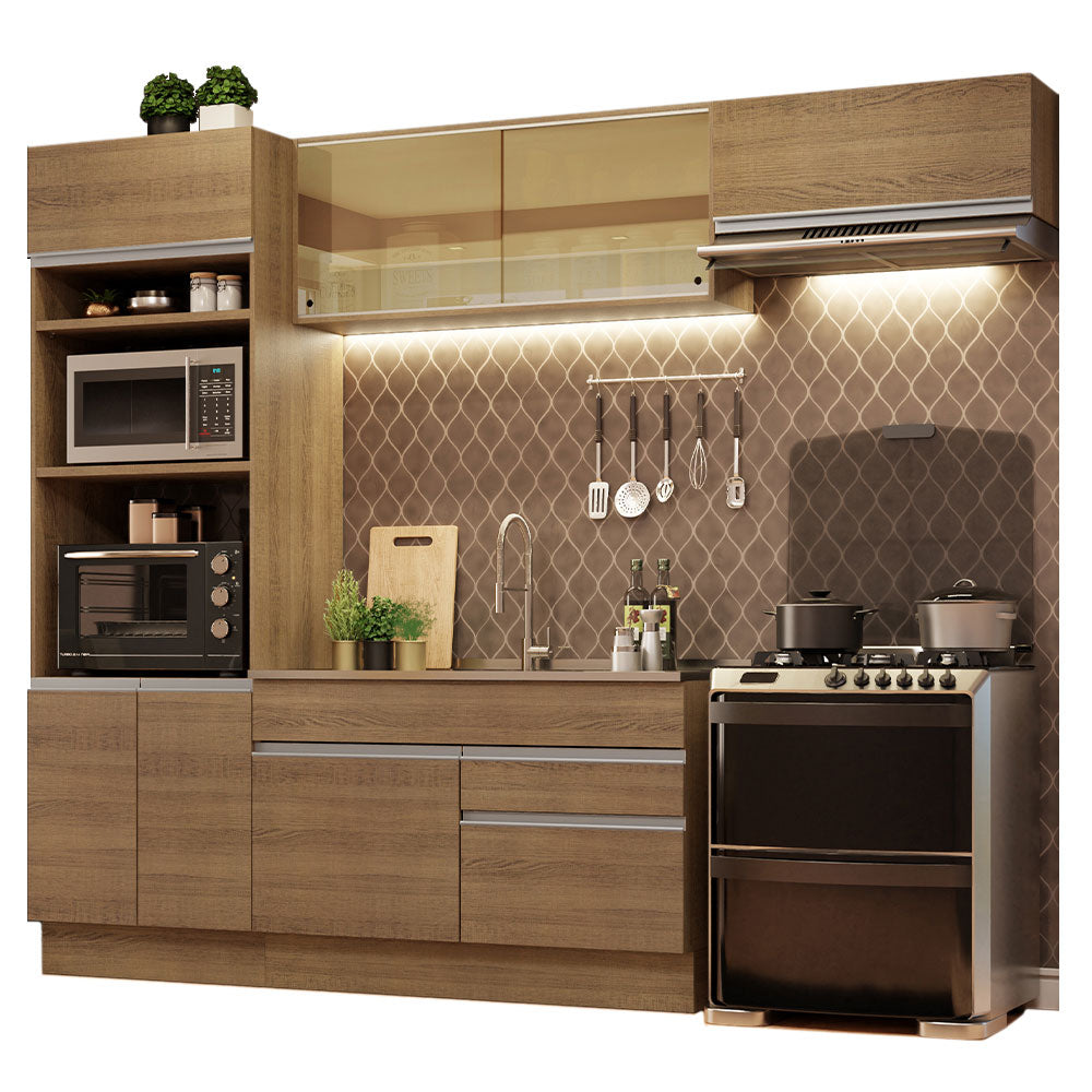 Cocina Integral Glamy 2.70 Metros Marrón 11