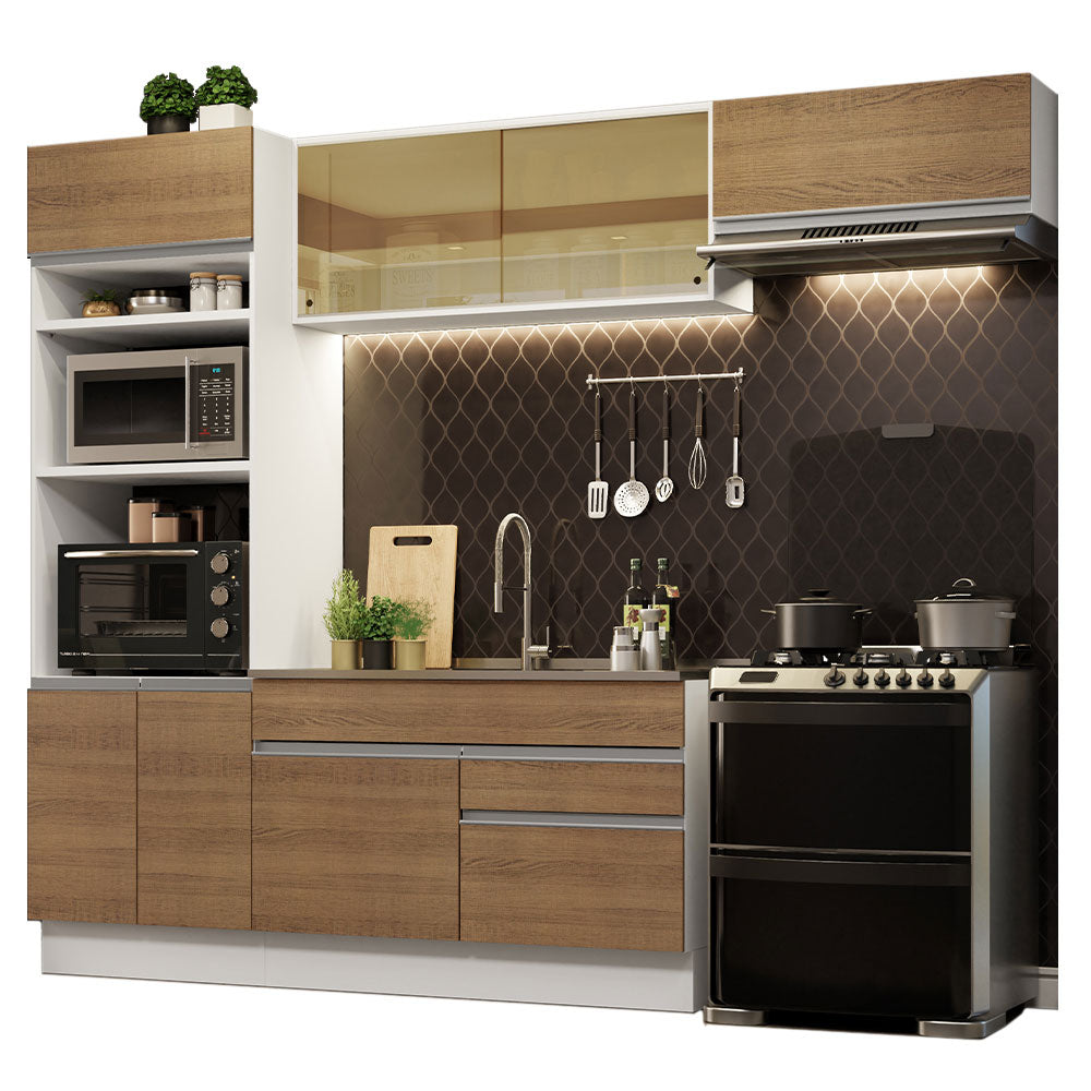 Cocina Integral Glamy 2.70 Metros Blanco/Marrón 11