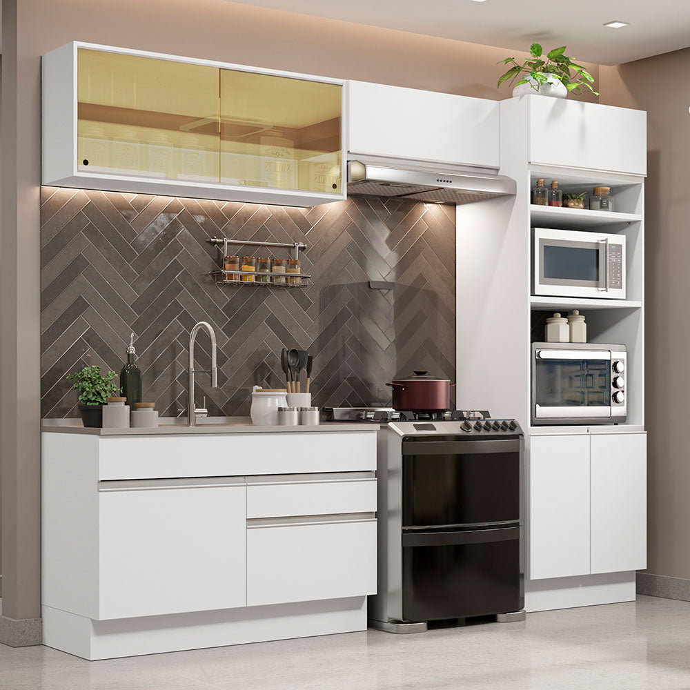 Cocina Integral Glamy 2.70 Metros Blanco 12