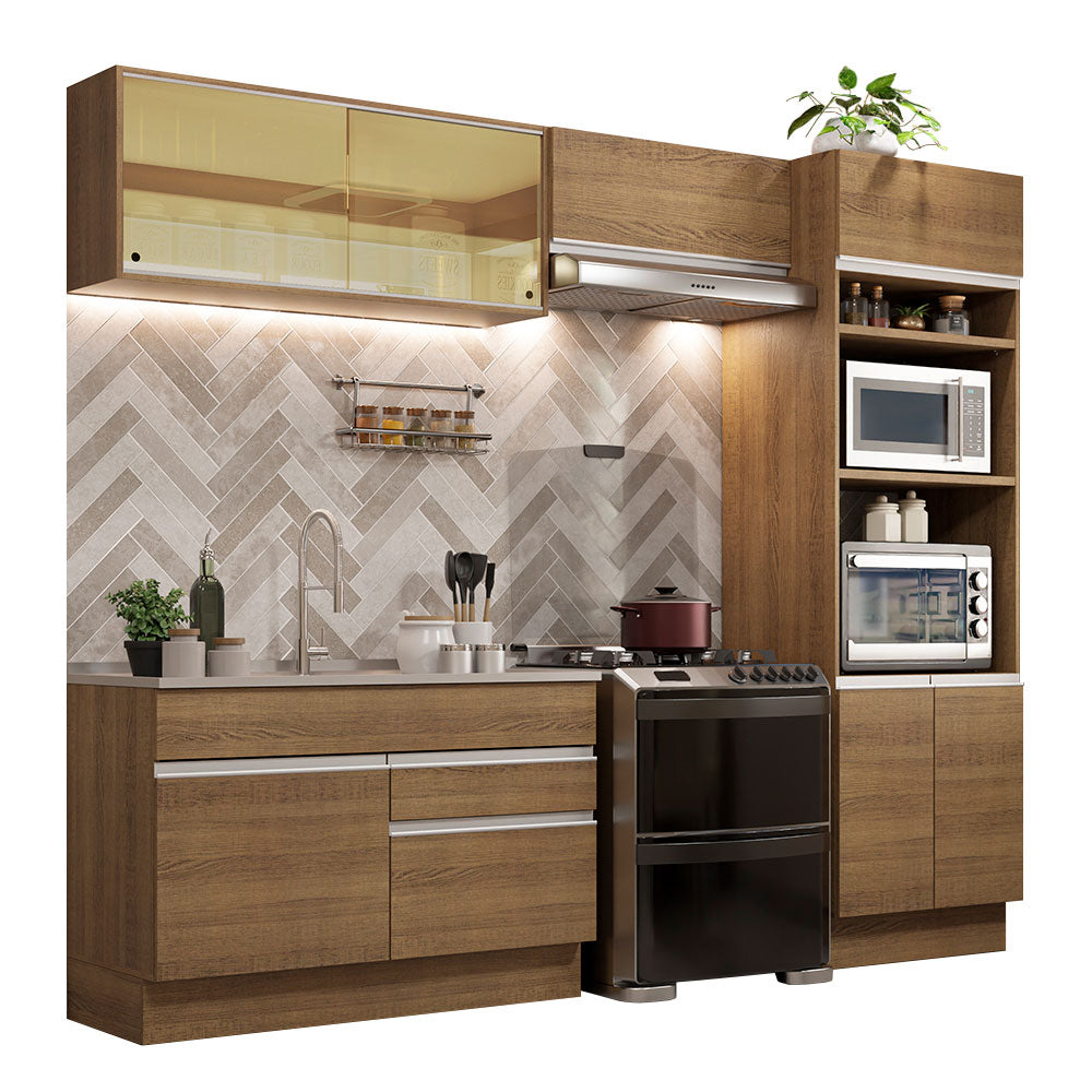 Cocina Integral Glamy 2.70 Metros Marrón 12