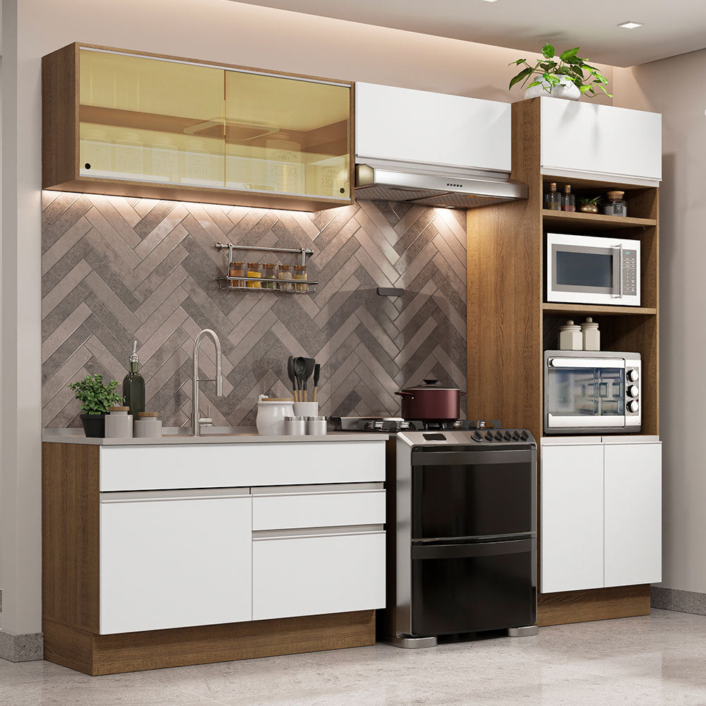 Cocina Integral Madesa Glamy 270 cm Marrón/Blanco 12