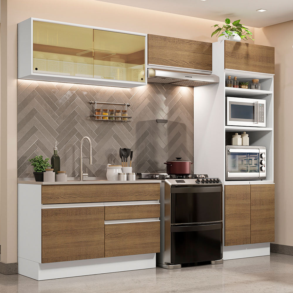 Cocina Integral Glamy 2.70 Metros Blanco/Marrón 12