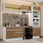 Cocina Integral Glamy 2.70 Metros Blanco/Marrón 12