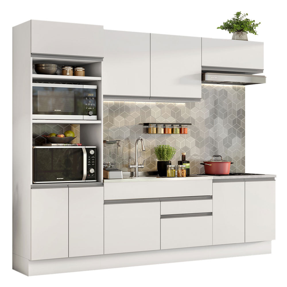 Cocina Integral Glamy 2.70 Metros Blanco 13