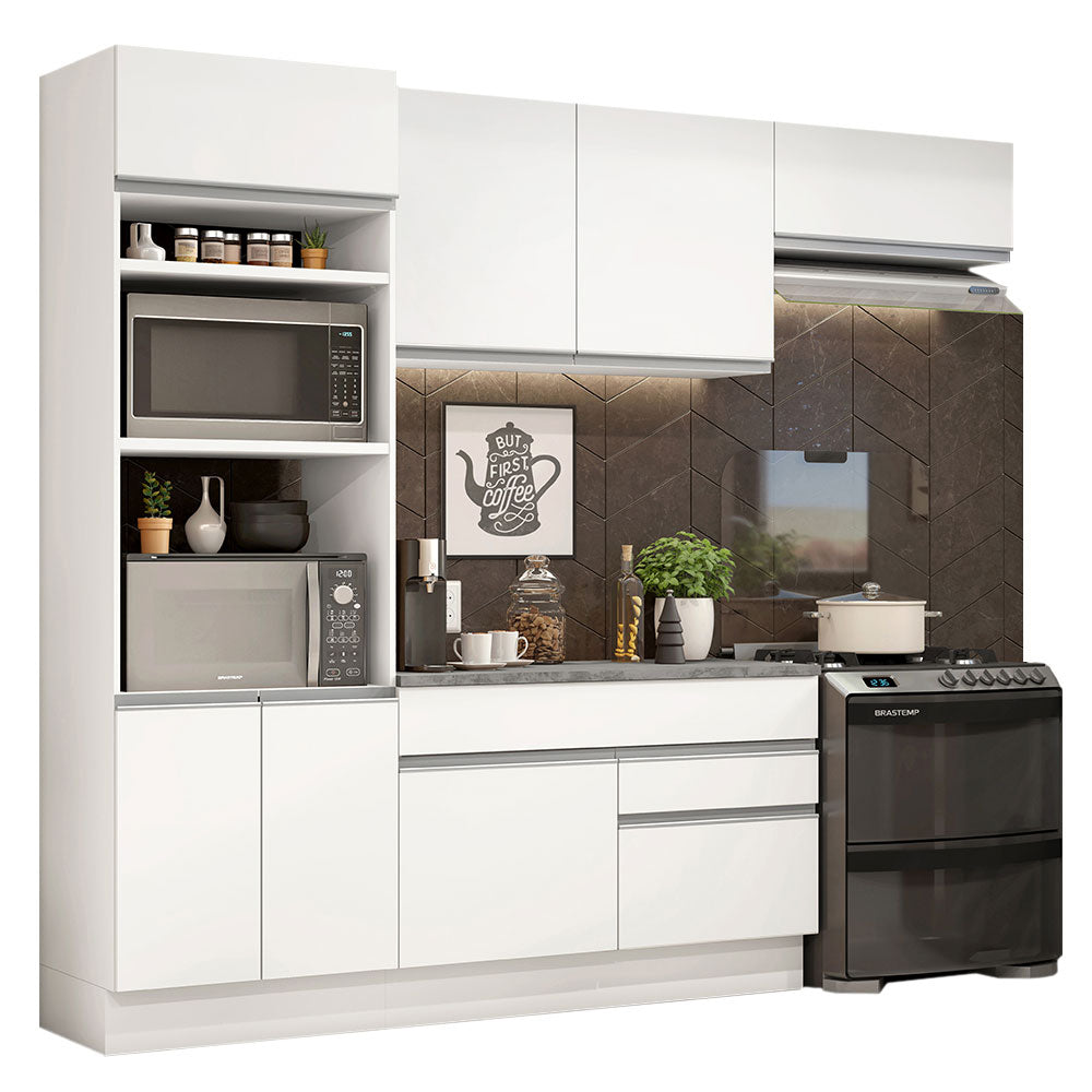 Cocina Integral Glamy 2.70 m con Encimera Blanco 14