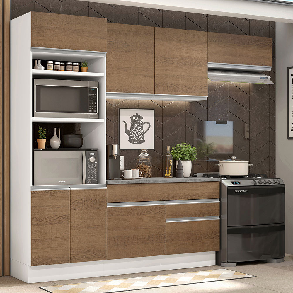 Cocina Integral Glamy 2.70 m con Encimera Blanco/Marrón 14