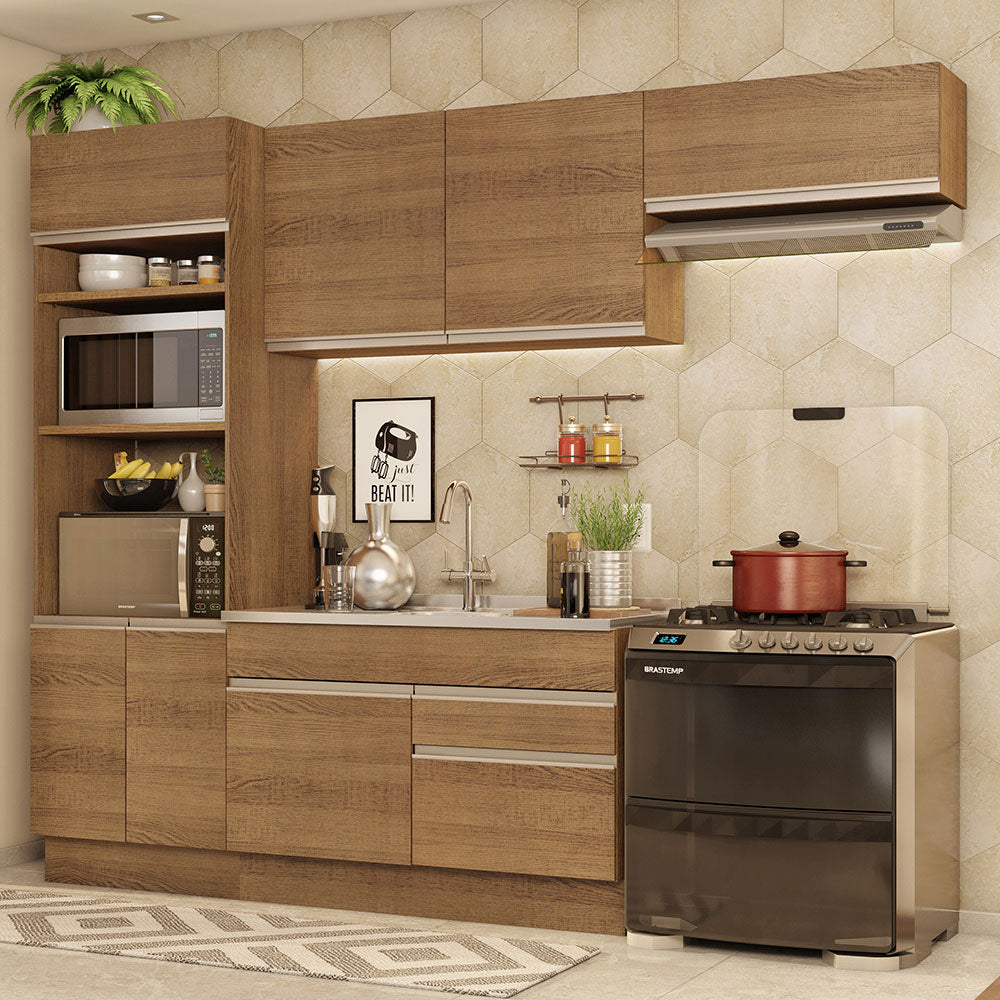 Cocina Integral Glamy 2.70 Metros Marrón 15