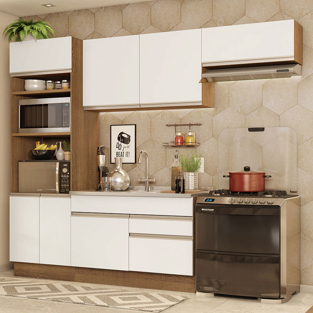 Cocina Integral Glamy 2.70 Metros Marrón/Blanco 15