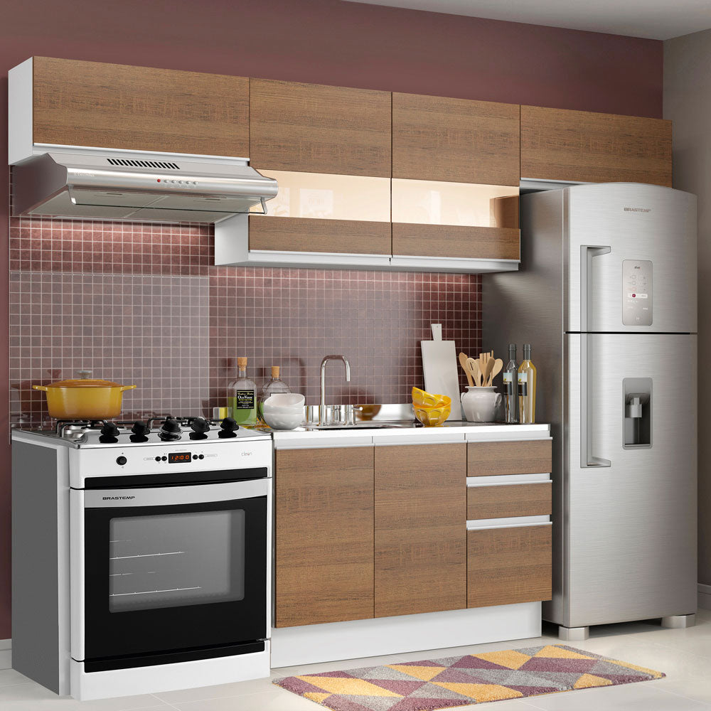 Cocina Integral Marina 2.80 Metros Blanco/Marrón