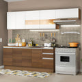 Cocina Integral Marcela 2.80 Metros Marrón/Marrón/Blanco