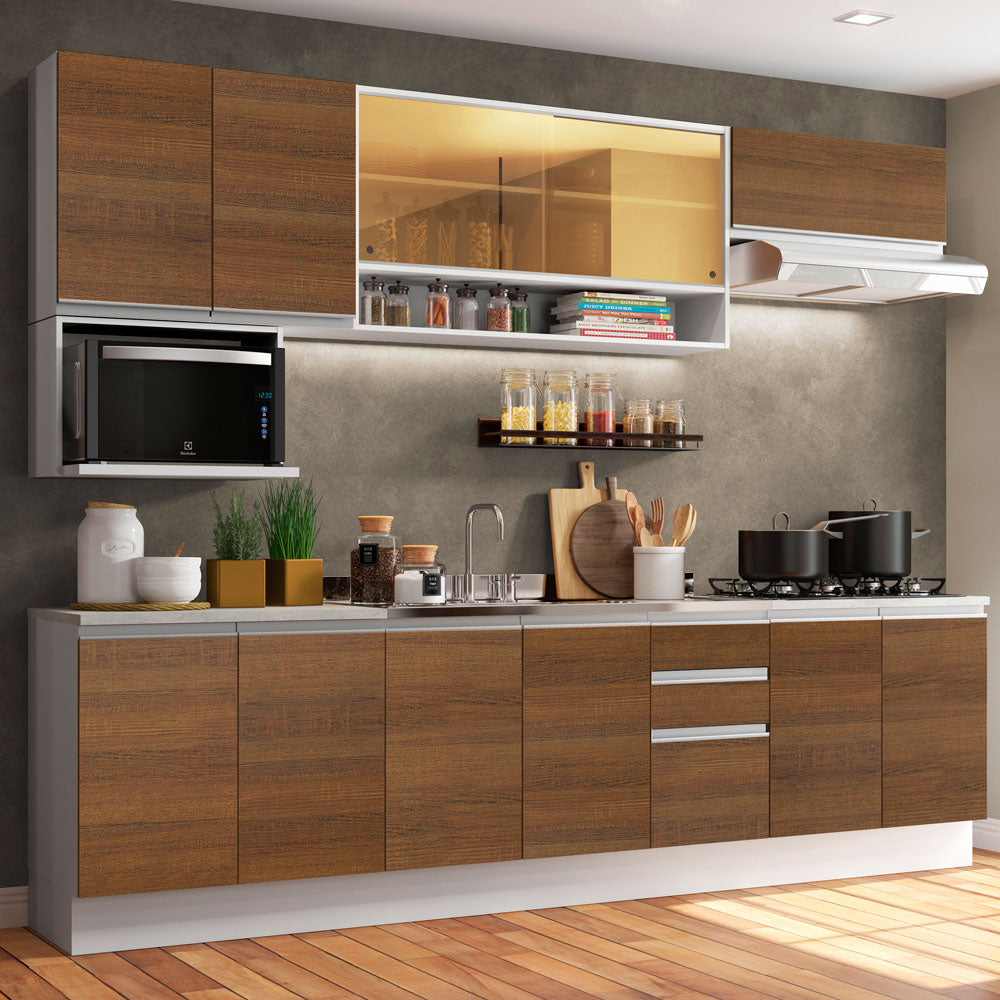 Cocina Integral Genova 2.80 Metros Blanco/Marrón