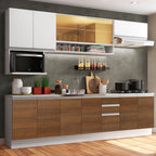 Cocina Integral Genova 2.80 Metros Blanco/Marrón/Blanco